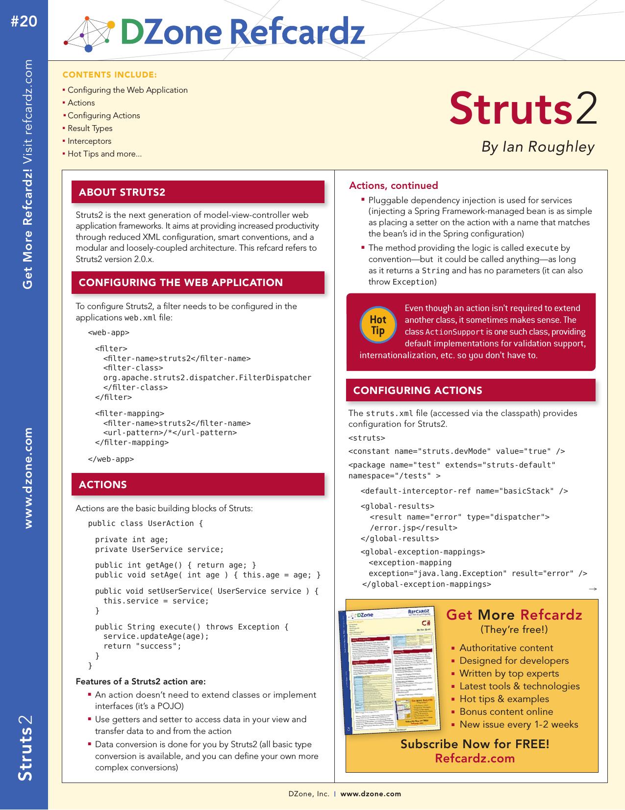 Struts 2 Refcard