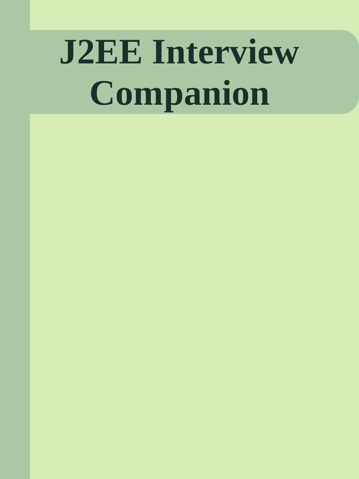 J2EE Interview Companion