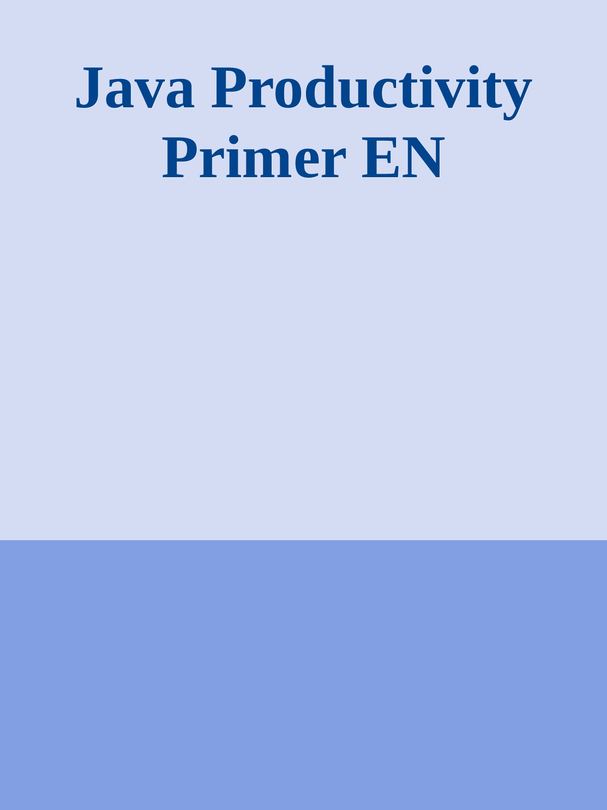 Java Productivity Primer EN
