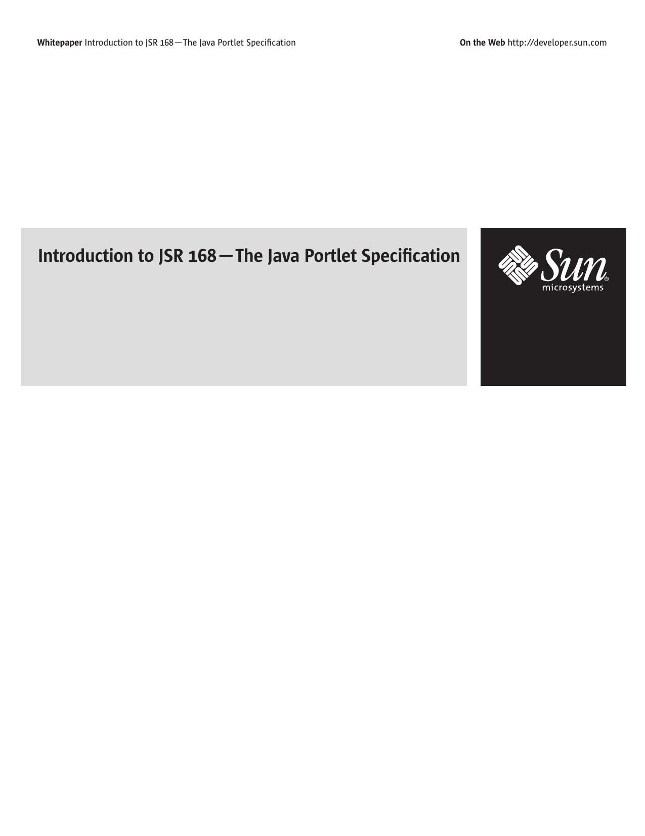 Introduction to JSR 168—The Java Portlet Specification