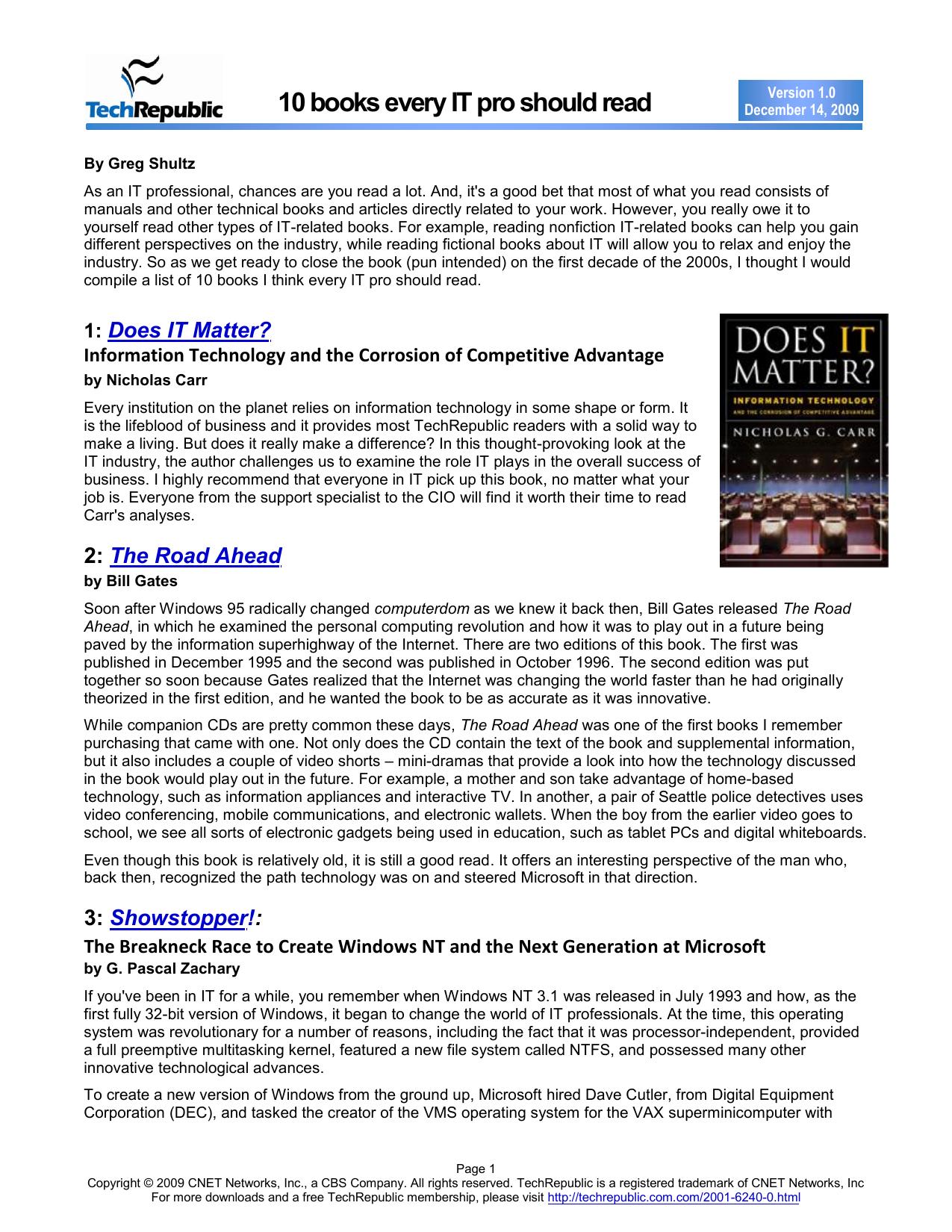 dl 10 it pro books