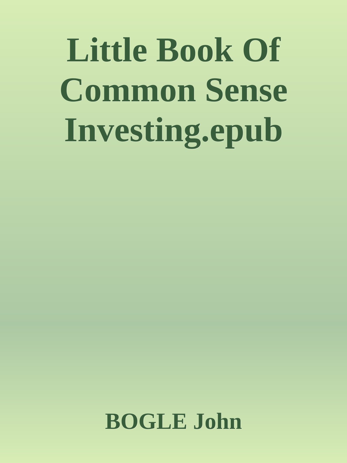 Little Book Of Common Sense Investing.epub
