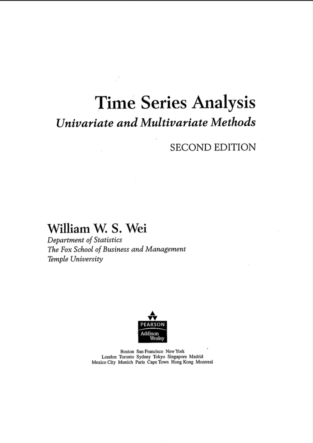 Time Series Analysis