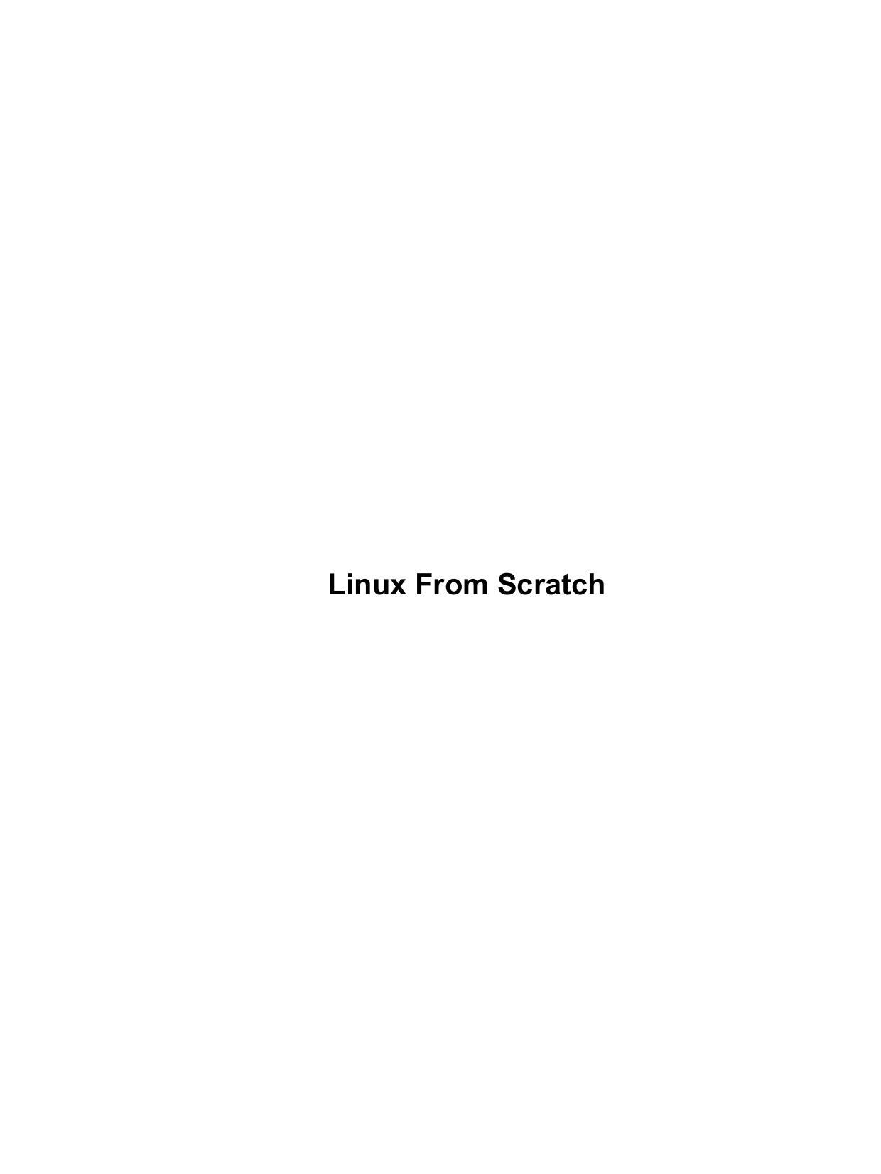 Linux From Scratch