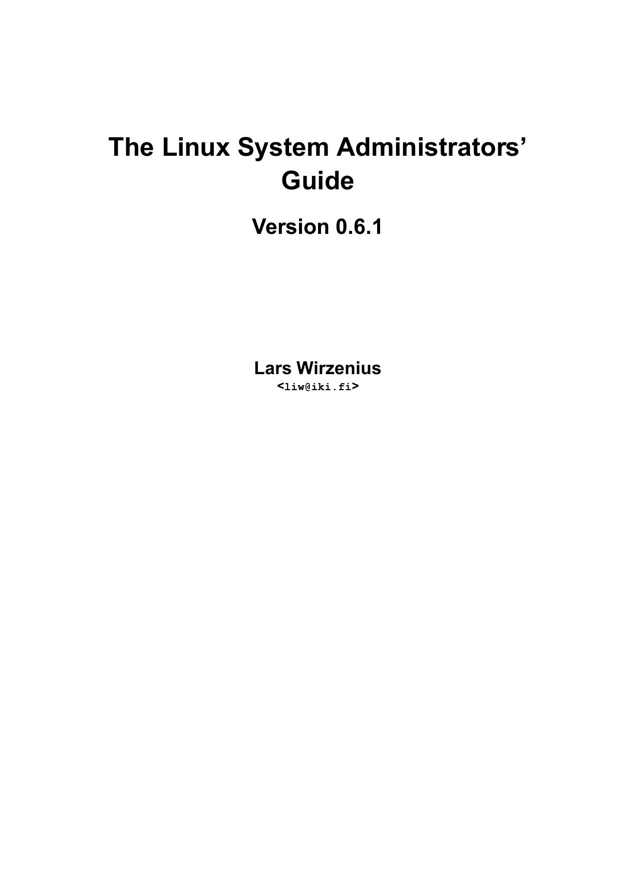 Linux system admins guide-0.6.1