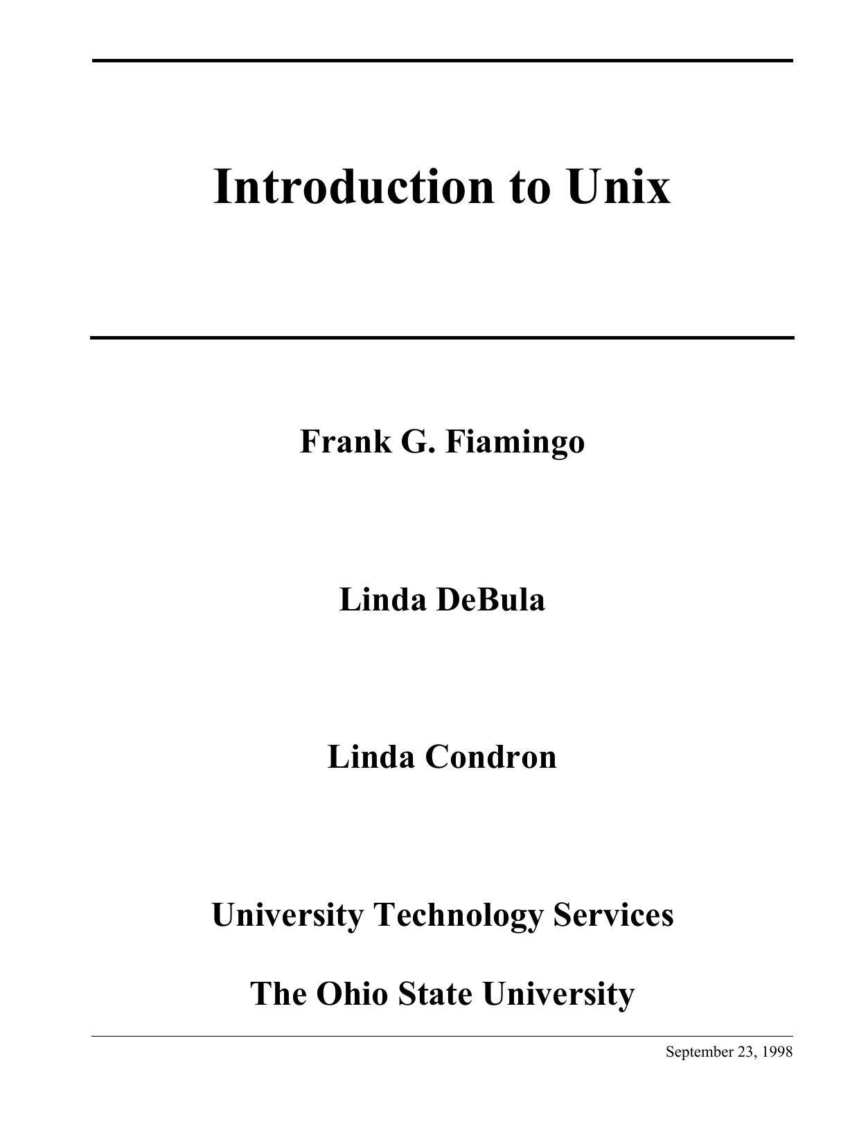 Introduction to Unix